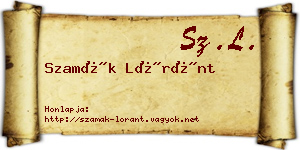 Szamák Lóránt névjegykártya