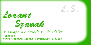 lorant szamak business card